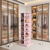 LOVMOR Rotating Shoe Rack Tower,Fit 24-28 Pairs Of Shoes or Bags Shoe Cabinet,Round Carousel Vertical Handbag Organizer - 3 of 4