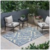 SEVOBAL Rug Indoor and Outdoor Area Rug 7'*5'3"’ Vintage Large Non-slip Rug For Living Room Kitchen Bedroom, Blue, 84"*63"*0.16" - 2 of 4