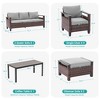 Sonkuki 8 Pieces Patio Sofa & Ottomans & Chair & Coffee Table Set, Conversation Couch with Cushion - 3 of 4