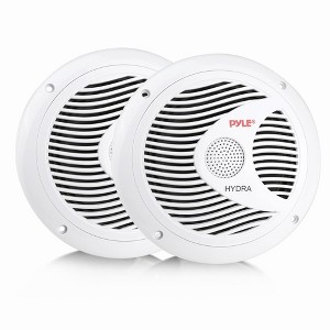Pyle 6.5" Waterproof Marine Speakers, Full Range Stereo Sound, 150W, Dual Cone, White (Pair) - 1 of 4