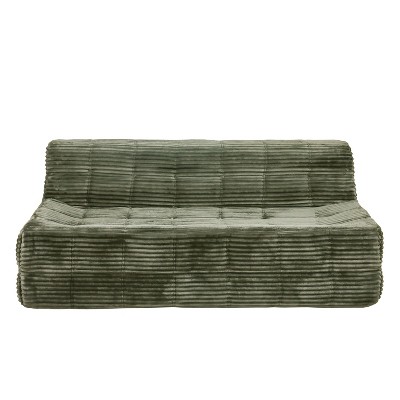 TiramisuBest Loveseats Sofa Bed with Pull-out Bed, Adjsutable Back and Two Arm Pocket,Grey