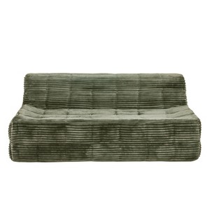 TiramisuBest Loveseats Sofa Bed with Pull-out Bed, Adjsutable Back and Two Arm Pocket,Grey - 1 of 4