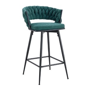 Infurnic Patio Counter and Bar Stools Soft 2 Sets, Suitable for Restaurant and Bar Use, Casual Seating in Living Room, Green, 20.4"*15"*34.6" - 1 of 4