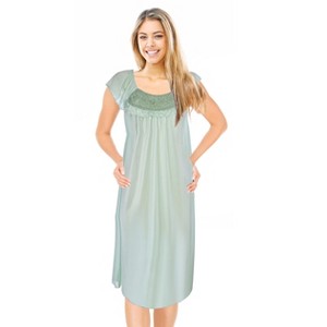 JEFFRICO Womens Short Sleeve Nightgowns Sleepwear Soft Pajama Dress Nightshirts - 1 of 4