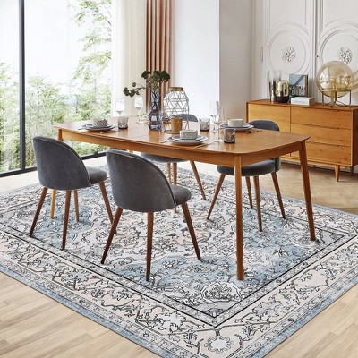 Garvee Vintage Soft Area Rug,Low Pile Anti-Slip Stain Resistant Rug