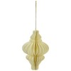 Northlight Foldable Paper Honeycomb Christmas Finial Ornaments - 4" - Cream - Set of 4 - 4 of 4
