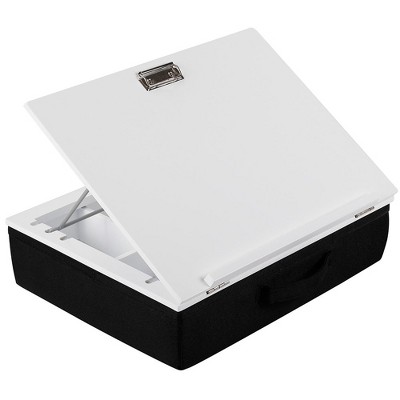 BIRDROCK HOME Lap Desk with Storage and Cushion - Deep Compartment - Adjustable Top - Work from Home (Black)