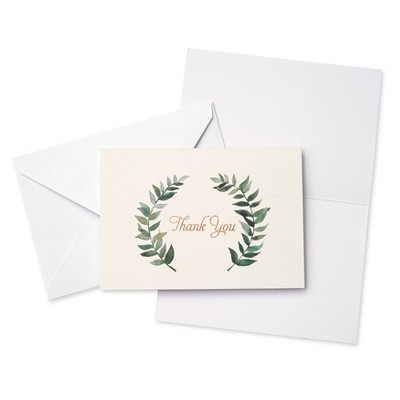 50ct &#39;Thank You&#39; Cards with Wreath