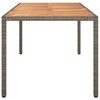 vidaXL Patio Table, 74.8"x35.4"x29.5" Poly Rattan and Acacia Wood Gray - 4 of 4