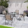 Crestlive Products Set of 4 Patio Folding Chairs 4-Pack Dining Chairs Outdoor Portable Sling with Armrest - 3 of 4