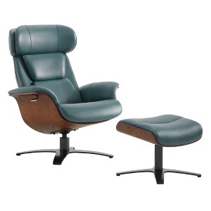 Spruce&Spring Swivel Recliner Chair with Ottoman Set and Adjustable Headrest - 1 of 4