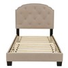 Poundex, Twin Upholstered Bed Frame with Slats in Burlap Fabric - 3 of 4