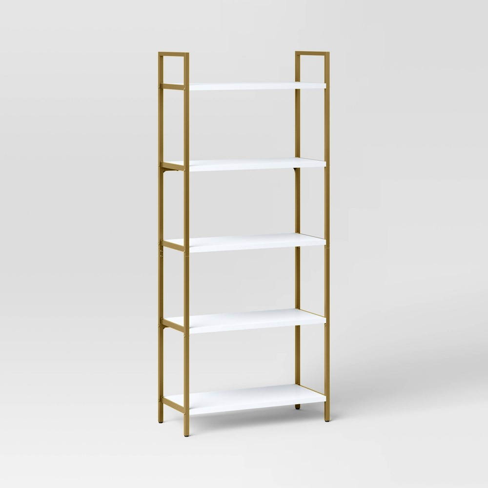 Photos - Garden & Outdoor Decoration 72" Loring 5 Shelf Ladder Bookshelf White - Threshold™: Metal Frame, Fixed Shelves