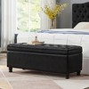 45.00"Upholstered tufted button storage bench ,Linen fabric entry bench with spindle wooden legs, Bed bench- Dark Gray - 3 of 4
