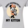 Women's - Disney Classics - Easily Distracted By Kittens Minnie Fitted Graphic T-Shirt - 2 of 3