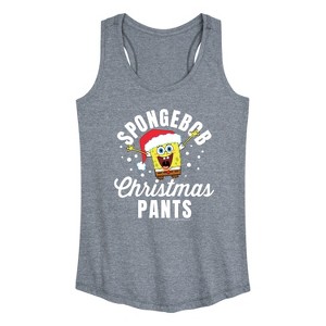 Women's - SpongeBob SquarePants - Christmas Pants Graphic Racerback Tank - 1 of 4