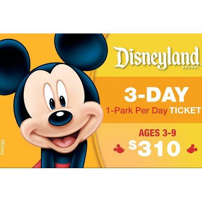 Disneyland Resort 3-Day, 1-Park Per Day Ticket Ages 3-9 $310 (Email Delivery)