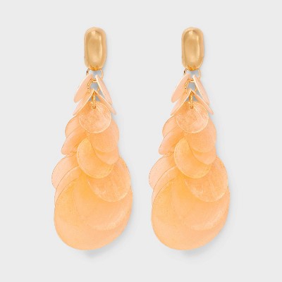Pearl Inlay Dangle Earrings - A New Day™ Gold/Pink