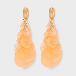 Pearl Inlay Dangle Earrings - A New Day™ Gold/Pink - 1 of 2