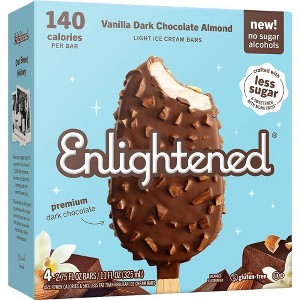 Enlightened Vanilla Dark Chocolate Almond Ice Cream Bar - 11oz/4ct - 1 of 3