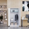 Mlezan 72" Metal Wardrobe Cabinet: Lockable, 36" x 18", Storage for Home, Gym, School, or Office. Ideal for Clothing and Equipment Organization. - 3 of 4