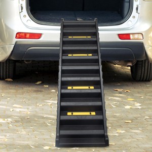 LAOTIES Folding Dog Ramp,Portable Pet Ladder for Cars And Beds with Non-Slip Surface and Rubber Feet - 1 of 4