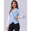 INSPIRE CHIC Women's Lapel Collar Dressy Versatile Racerback Waistcoat Suit Vest - 2 of 4