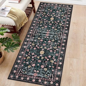 COZONY Retro Area Rug with Mottled Floral Pattern, Durable Non-Shedding Low Pile Washable Carpet for Living Room, Bedroom & Home Decor - 1 of 4
