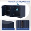 ORRD Retro Fluted Sideboard Cabinet w/ 4 Doors & Adjustable Shelves - Buffet Storage Credenza for Dining & Living Room（Black） - 4 of 4