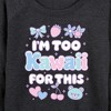 Women's - Instant Message - I'm Too Kawaii For This Lightweight French Terry Wide Neck Long Sleeve Graphic Shirt - 2 of 4