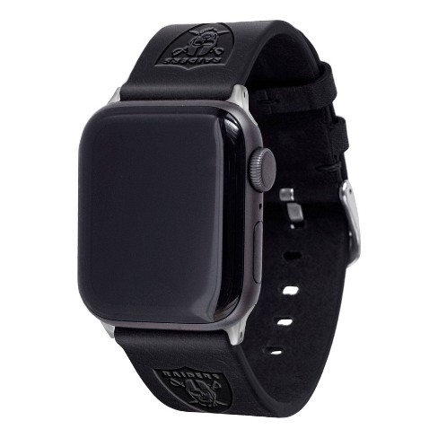 NFL Las Vegas Raiders Apple Watch Compatible Leather Band 38/40/41mm - Black