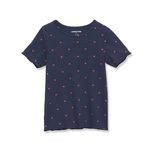Lands' End Kids Short Sleeve Ribbed Henley T-Shirt - 1 of 2