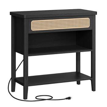 VASAGLE Console Table with Power Outlets, Entryway Table with Storage Shelf, Sofa Table with Drawer, Open Compartment