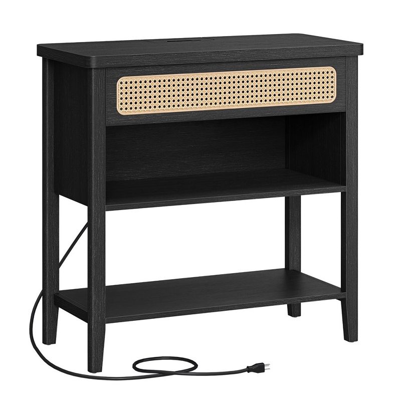 VASAGLE Console Table with Power Outlets, Entryway Table with Storage Shelf, Sofa Table with Drawer, Open Compartment, 1 of 9