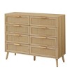 Storage Kitchen and Dining Cabinets Bedroom Dresser with 6 Rattan Drawers for Kids room Living Room Entry-Tanpinhause - 2 of 4