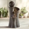 John Timberland Modern Sphere Curve Zen Outdoor Floor Water Fountain 39 1/2" with LED Light for Exterior Garden Yard Lawn - 2 of 4