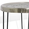 Metal with Paper Clip Legs Round Side Accent Table Silver/Black - StyleCraft - 4 of 4