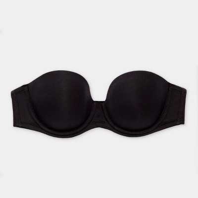 OnGossamer Women's Beautifully Basic Strapless Bra in Black, Size 36D