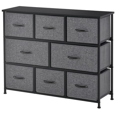 NicBex 8 Drawers Dresser for Bedroom,Fabric Dresser with Wooden Platform,Dressers for Kids Room,Living Room,Entry and Hallway,Dark Gray
