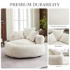 Efomao Round Ultra Soft Chenille Foam Bean Bag Chair - Oversized Comfy with Armrests & 3 Pillows - for Adults/Teens (White) - 4 of 4