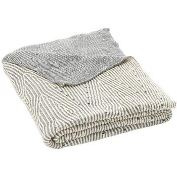 Kappa Throw Blanket - Grey/White - 50" X 60" - Safavieh.