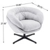VYNXARIA Modern Chenille Office Chair,360 Swivel Accent Chair with Removable Cushion,Round Office Chair, Black Metal Base,Cotton Material,Gray - 4 of 4
