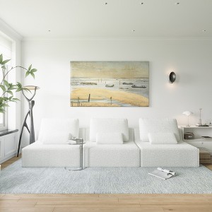 120" Luxury Modular Floor Sofa with Convertible Design, High-Resilience Foam Filling, and Free Combination Layout - 1 of 4