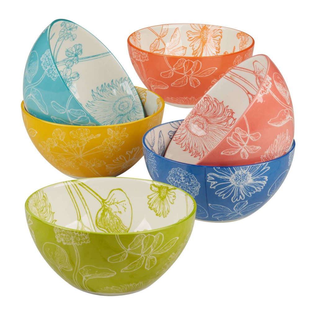 Certified International Set of 6 Botanical All Purpose Bowls