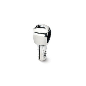Black Bow Jewelry Sterling Silver Key Bead Charm - 1 of 4