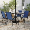 Merrick Lane 5 Piece Outdoor Dining Table Set for 4 with Glass-Top Patio Table and 4 Stack Chairs with Flex Comfort Material - 2 of 4