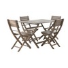 5-Piece Outdoor Acacia Wood Folding Dining Set with Folding Table and 4 Folding Chair - 2 of 4
