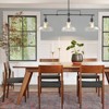 Rennnsan Zaymera 41"W 3-Light Linear Glass Modern Dimmable Kitchen Island Pendant in Black - 2 of 4