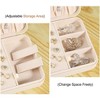 PU Leather Travel Jewelry Case, Portable Organizer with Storage for Rings, Earrings, Necklaces & Bracelets, Apricot - 4 of 4
