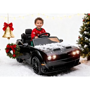 Kids Electric Car, Licensed Dodge Challenger, 12V Ride-On Battery-Powered Vehicle with Remote Control, LED Lights, Bluetooth, MP3, Ages 3+ - 1 of 4